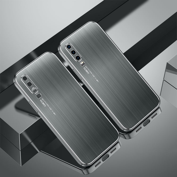 For Huawei P30 Cool Sharp Series Aluminum Plate Brushed Lens All-inclusive Protective Case