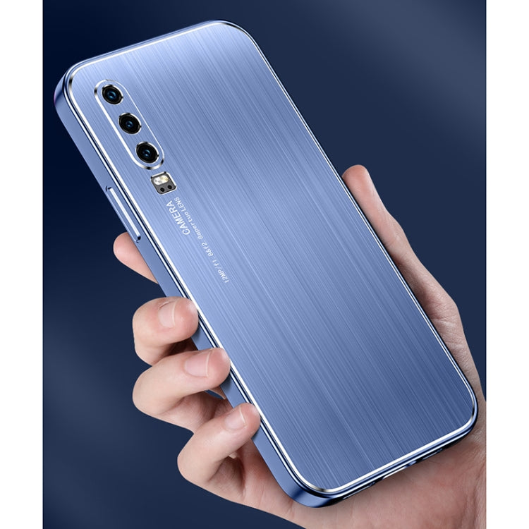 For Huawei P30 Cool Sharp Series Aluminum Plate Brushed Lens All-inclusive Protective Case