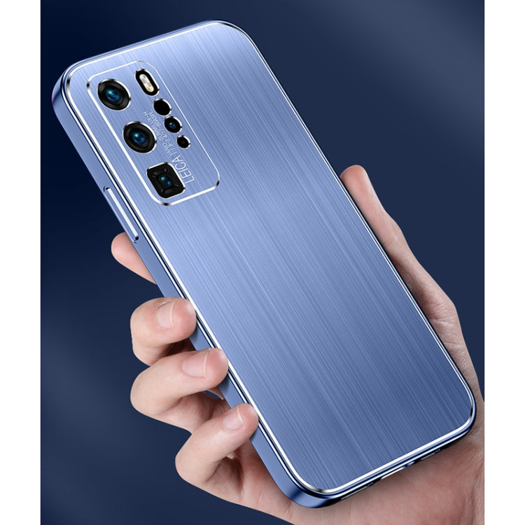 For Huawei P40 Cool Sharp Series Aluminum Plate Brushed Lens All-inclusive Protective Case