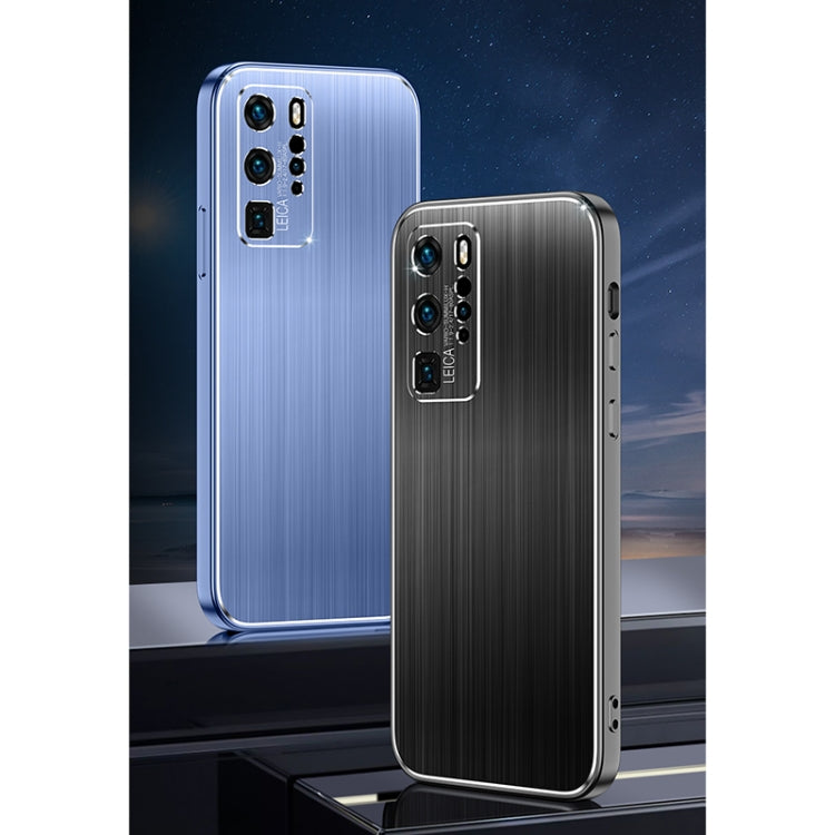 For Huawei P40 Pro Cool Sharp Series Aluminum Plate Brushed Lens All-inclusive Protective Case