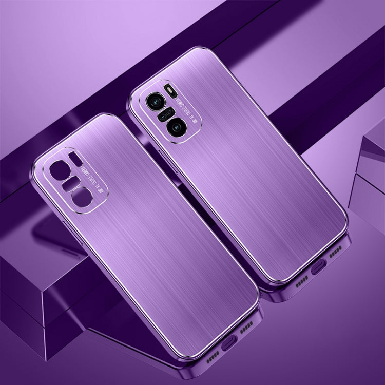 For Xiaomi Redmi K40 / K40 Pro Cool Sharp Series Aluminum Plate Brushed Lens All-inclusive Protective Case