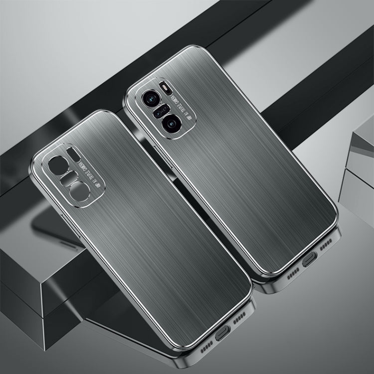 For Xiaomi Redmi K40 / K40 Pro Cool Sharp Series Aluminum Plate Brushed Lens All-inclusive Protective Case