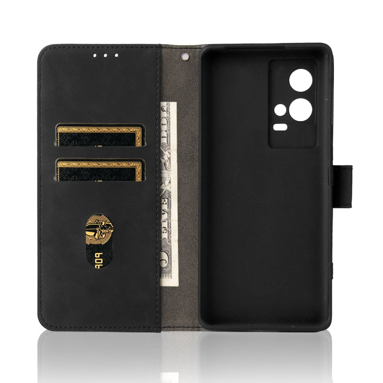 For vivo iQOO 8 Pro Solid Color Skin Feel Magnetic Buckle Horizontal Flip PU Leather Case with Holder & Card Slots & Wallet