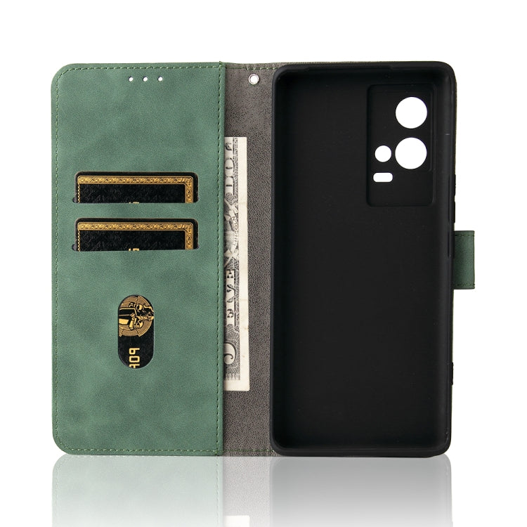 For vivo iQOO 8 Pro Solid Color Skin Feel Magnetic Buckle Horizontal Flip PU Leather Case with Holder & Card Slots & Wallet