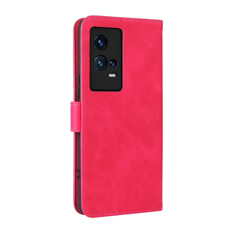 For vivo iQOO 8 Pro Solid Color Skin Feel Magnetic Buckle Horizontal Flip PU Leather Case with Holder & Card Slots & Wallet