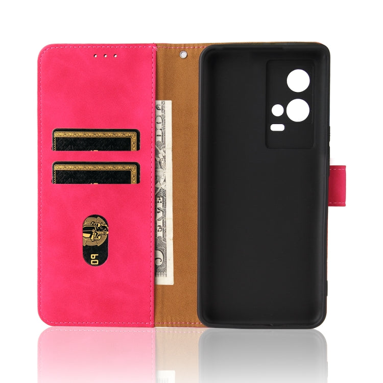 For vivo iQOO 8 Pro Solid Color Skin Feel Magnetic Buckle Horizontal Flip PU Leather Case with Holder & Card Slots & Wallet