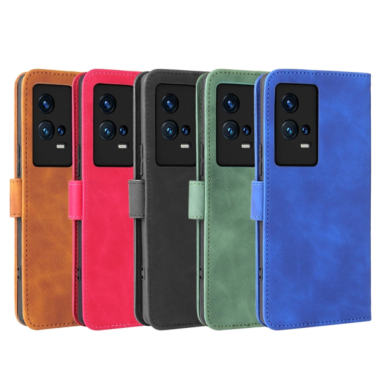 For vivo iQOO 8 Pro Solid Color Skin Feel Magnetic Buckle Horizontal Flip PU Leather Case with Holder & Card Slots & Wallet
