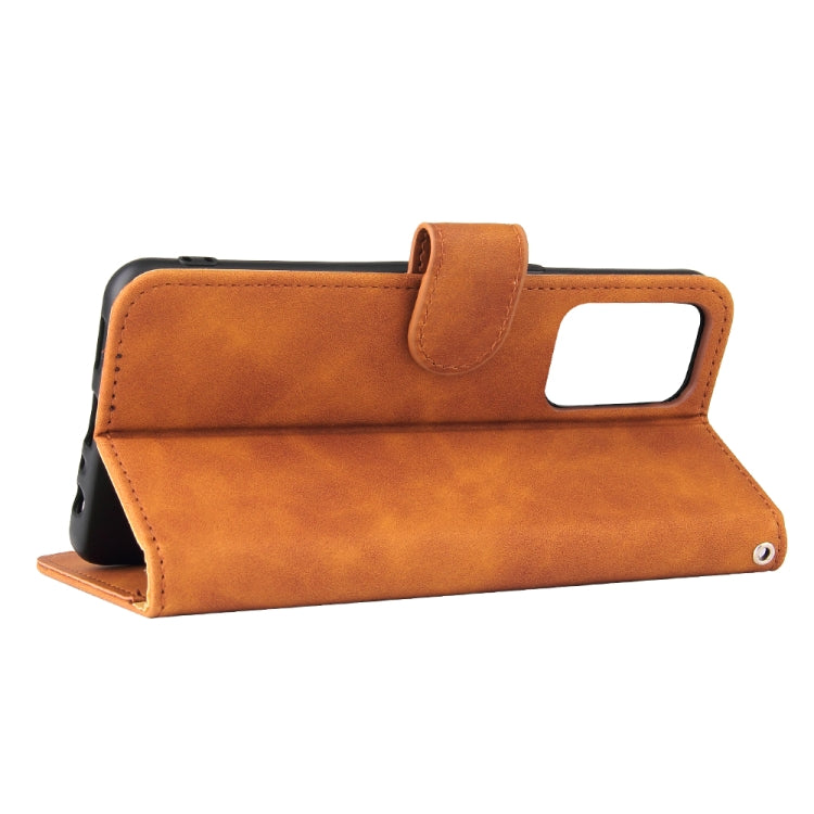 For OPPO Reno6 4G Solid Color Skin Feel Magnetic Buckle Horizontal Flip PU Leather Case with Holder & Card Slots & Wallet