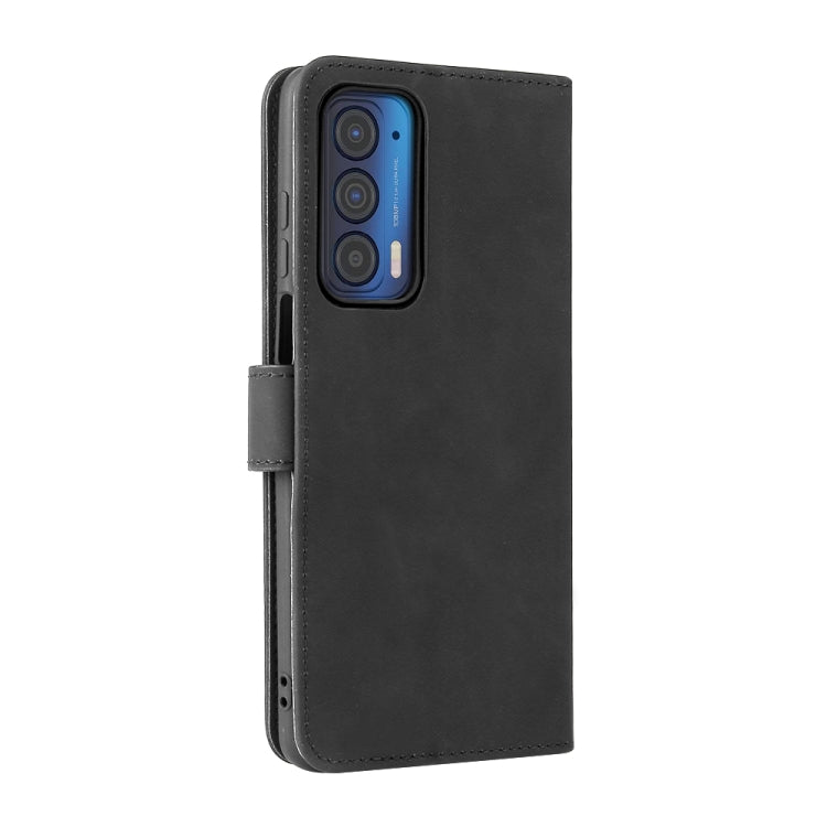 For Motorola Edge (2021) Solid Color Skin Feel Magnetic Buckle Horizontal Flip PU Leather Case with Holder & Card Slots & Wallet