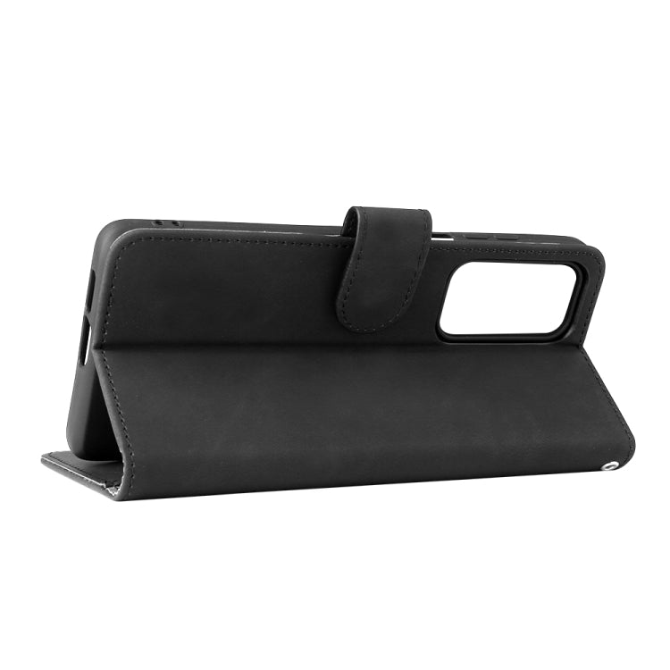 For Motorola Edge (2021) Solid Color Skin Feel Magnetic Buckle Horizontal Flip PU Leather Case with Holder & Card Slots & Wallet