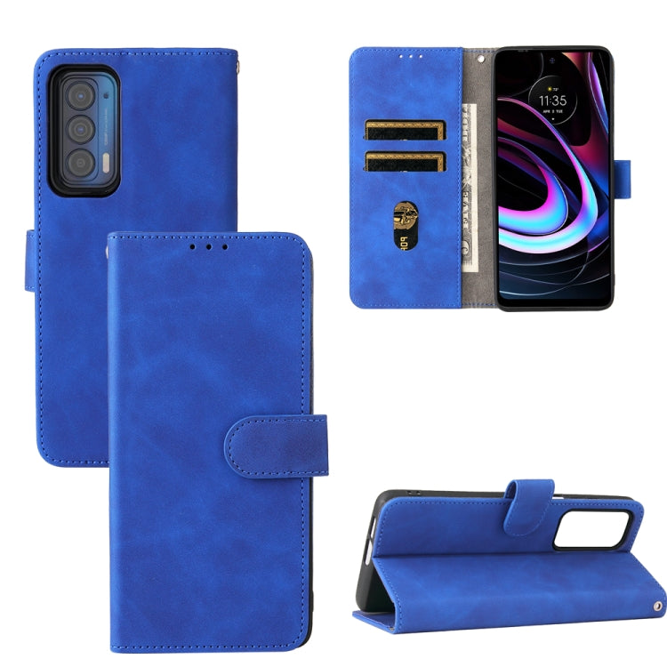 For Motorola Edge (2021) Solid Color Skin Feel Magnetic Buckle Horizontal Flip PU Leather Case with Holder & Card Slots & Wallet