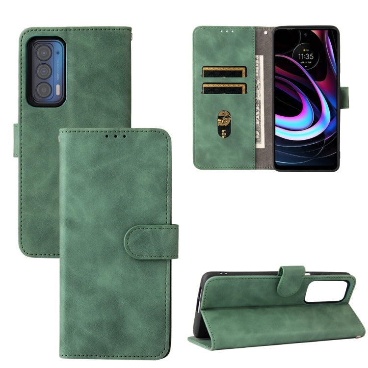 For Motorola Edge (2021) Solid Color Skin Feel Magnetic Buckle Horizontal Flip PU Leather Case with Holder & Card Slots & Wallet