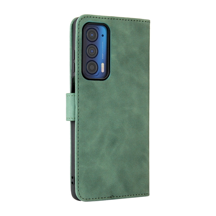 For Motorola Edge (2021) Solid Color Skin Feel Magnetic Buckle Horizontal Flip PU Leather Case with Holder & Card Slots & Wallet