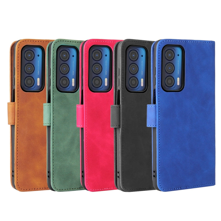 For Motorola Edge (2021) Solid Color Skin Feel Magnetic Buckle Horizontal Flip PU Leather Case with Holder & Card Slots & Wallet