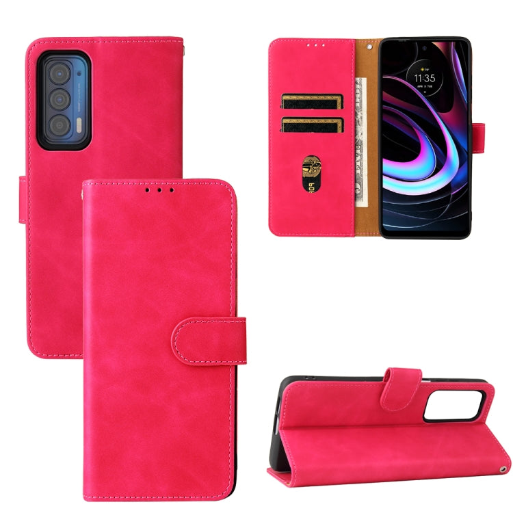 For Motorola Edge (2021) Solid Color Skin Feel Magnetic Buckle Horizontal Flip PU Leather Case with Holder & Card Slots & Wallet