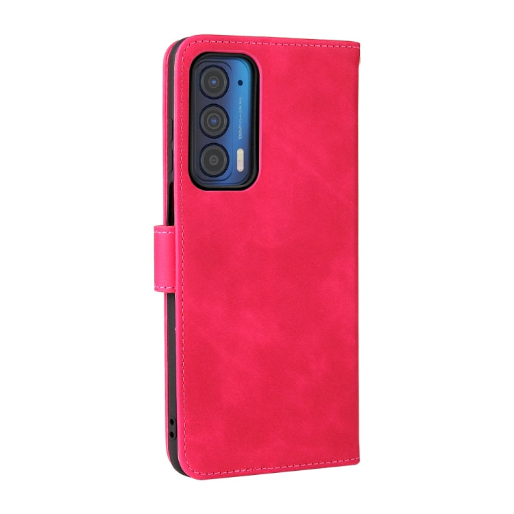 For Motorola Edge (2021) Solid Color Skin Feel Magnetic Buckle Horizontal Flip PU Leather Case with Holder & Card Slots & Wallet