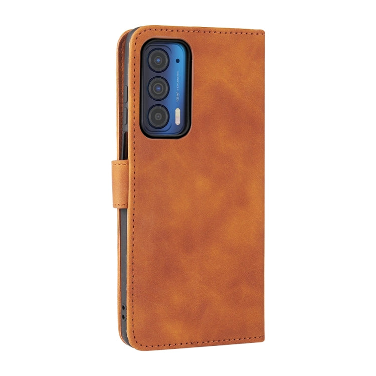 For Motorola Edge (2021) Solid Color Skin Feel Magnetic Buckle Horizontal Flip PU Leather Case with Holder & Card Slots & Wallet
