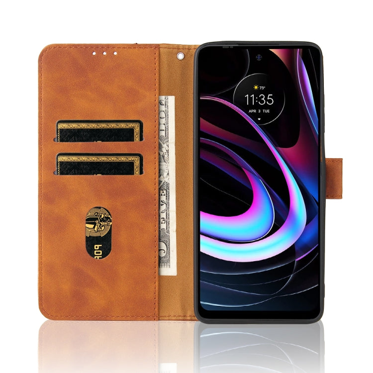 For Motorola Edge (2021) Solid Color Skin Feel Magnetic Buckle Horizontal Flip PU Leather Case with Holder & Card Slots & Wallet