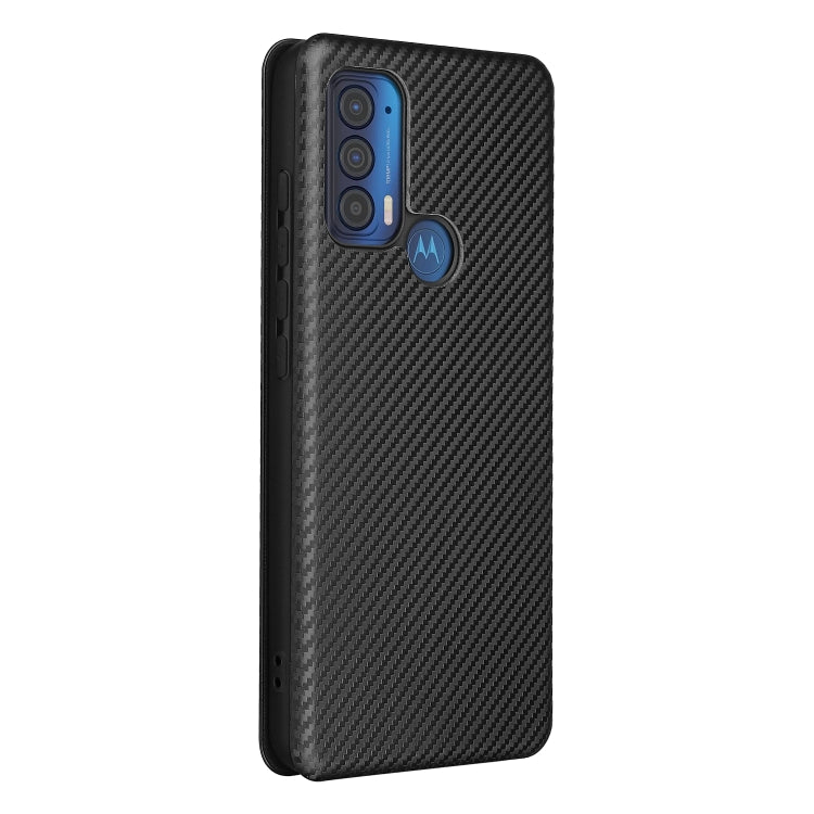 For Motorola Edge (2021) Carbon Fiber Texture Horizontal Flip TPU + PC + PU Leather Case with Card Slot