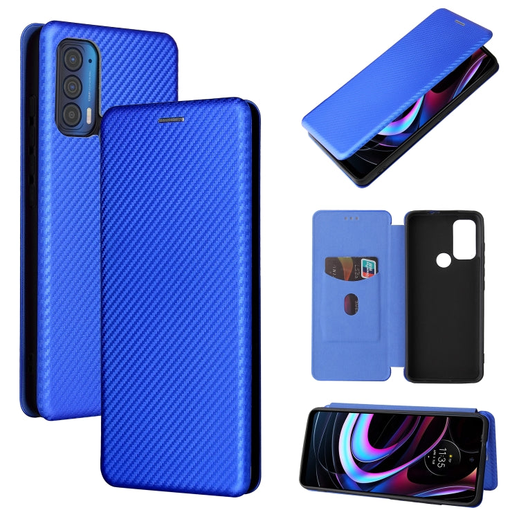 For Motorola Edge (2021) Carbon Fiber Texture Horizontal Flip TPU + PC + PU Leather Case with Card Slot
