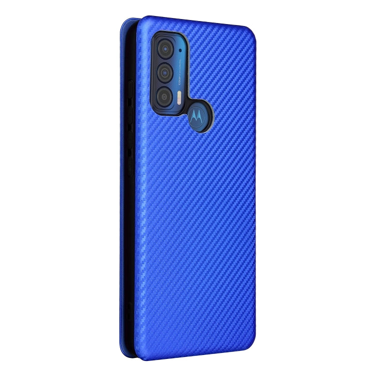 For Motorola Edge (2021) Carbon Fiber Texture Horizontal Flip TPU + PC + PU Leather Case with Card Slot