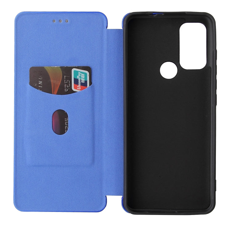 For Motorola Edge (2021) Carbon Fiber Texture Horizontal Flip TPU + PC + PU Leather Case with Card Slot