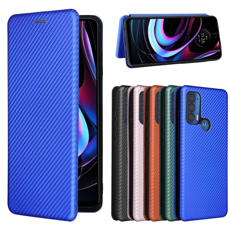 For Motorola Edge (2021) Carbon Fiber Texture Horizontal Flip TPU + PC + PU Leather Case with Card Slot