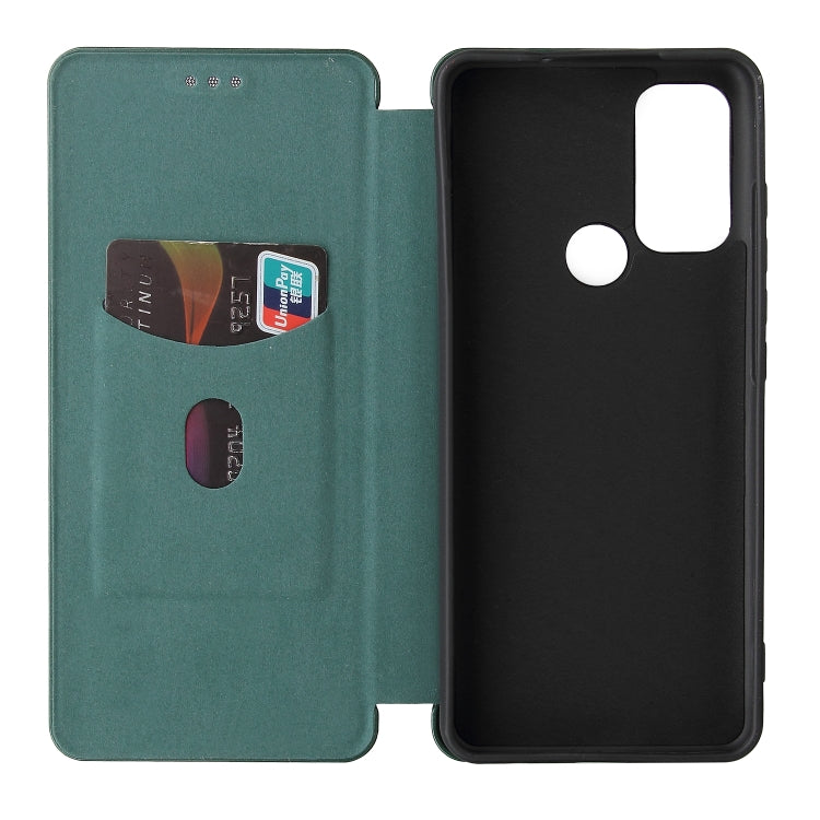 For Motorola Edge (2021) Carbon Fiber Texture Horizontal Flip TPU + PC + PU Leather Case with Card Slot