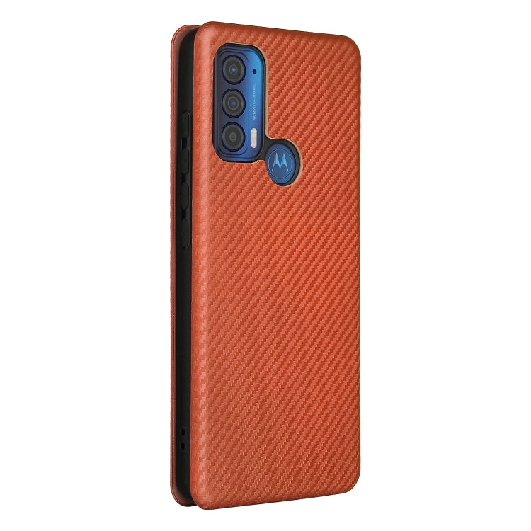 For Motorola Edge (2021) Carbon Fiber Texture Horizontal Flip TPU + PC + PU Leather Case with Card Slot