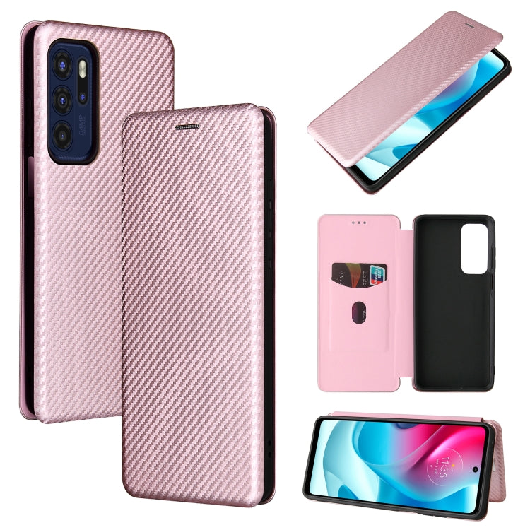 For Motorola Moto G60S Carbon Fiber Texture Horizontal Flip TPU + PC + PU Leather Case with Card Slot