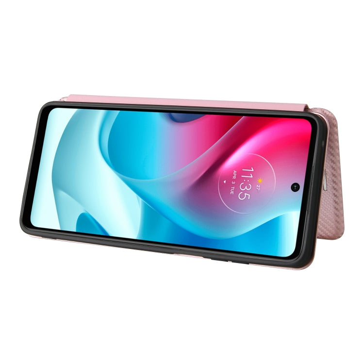 For Motorola Moto G60S Carbon Fiber Texture Horizontal Flip TPU + PC + PU Leather Case with Card Slot