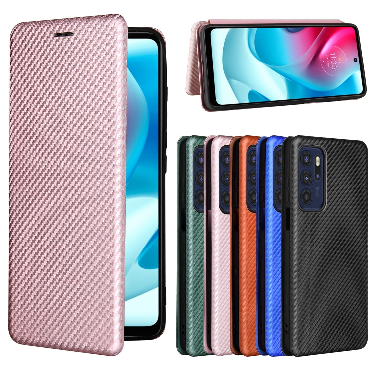 For Motorola Moto G60S Carbon Fiber Texture Horizontal Flip TPU + PC + PU Leather Case with Card Slot