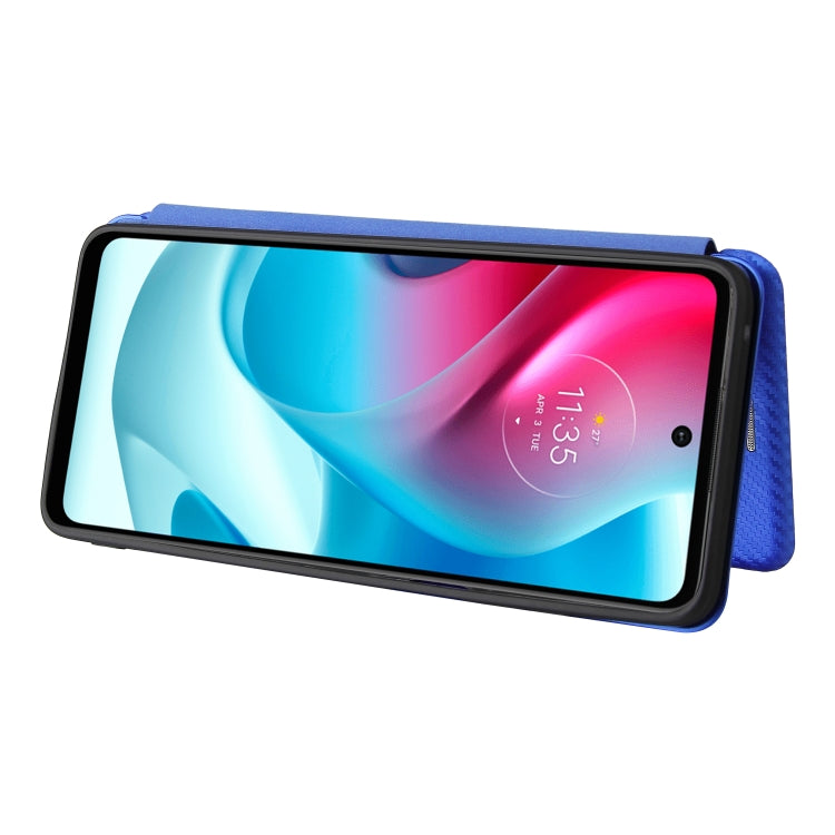 For Motorola Moto G60S Carbon Fiber Texture Horizontal Flip TPU + PC + PU Leather Case with Card Slot