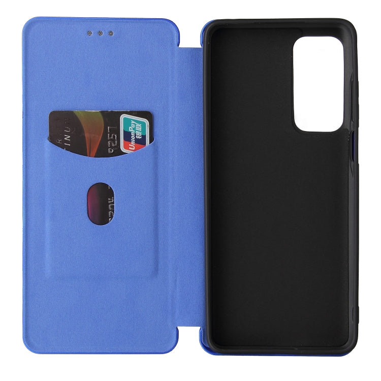 For Motorola Moto G60S Carbon Fiber Texture Horizontal Flip TPU + PC + PU Leather Case with Card Slot