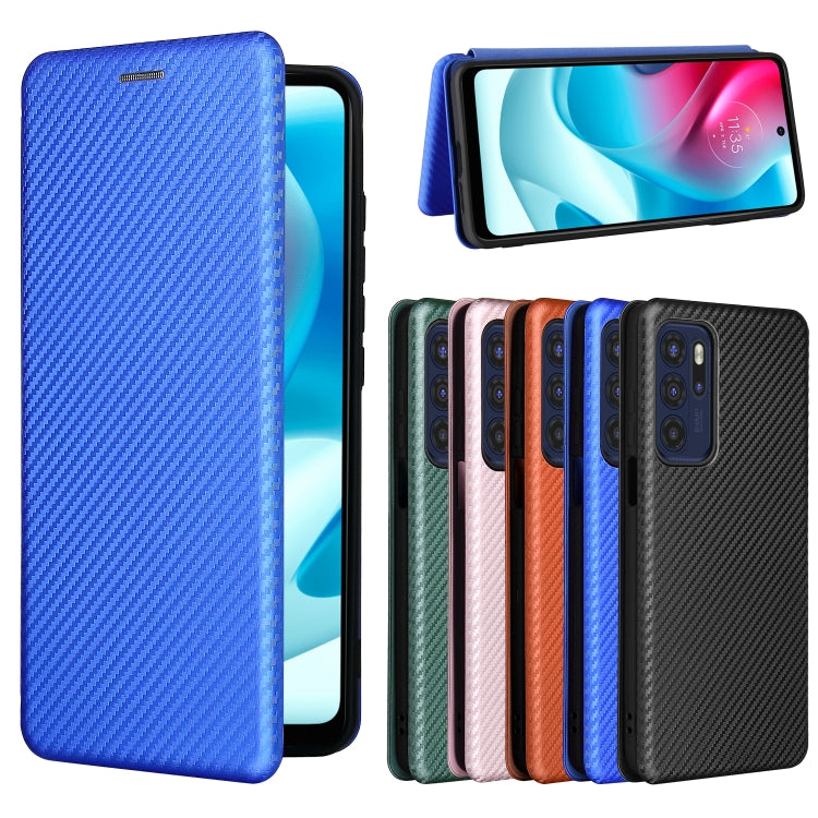 For Motorola Moto G60S Carbon Fiber Texture Horizontal Flip TPU + PC + PU Leather Case with Card Slot
