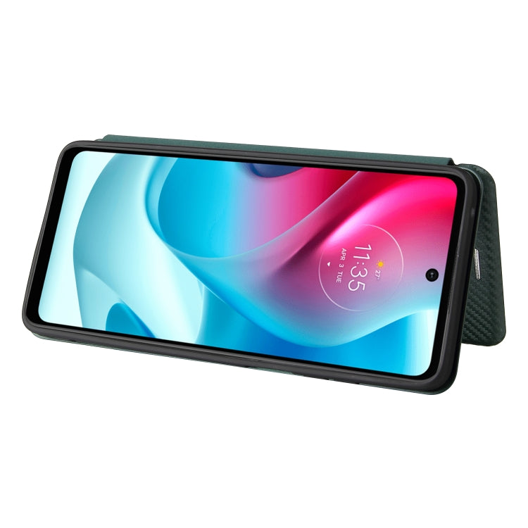 For Motorola Moto G60S Carbon Fiber Texture Horizontal Flip TPU + PC + PU Leather Case with Card Slot