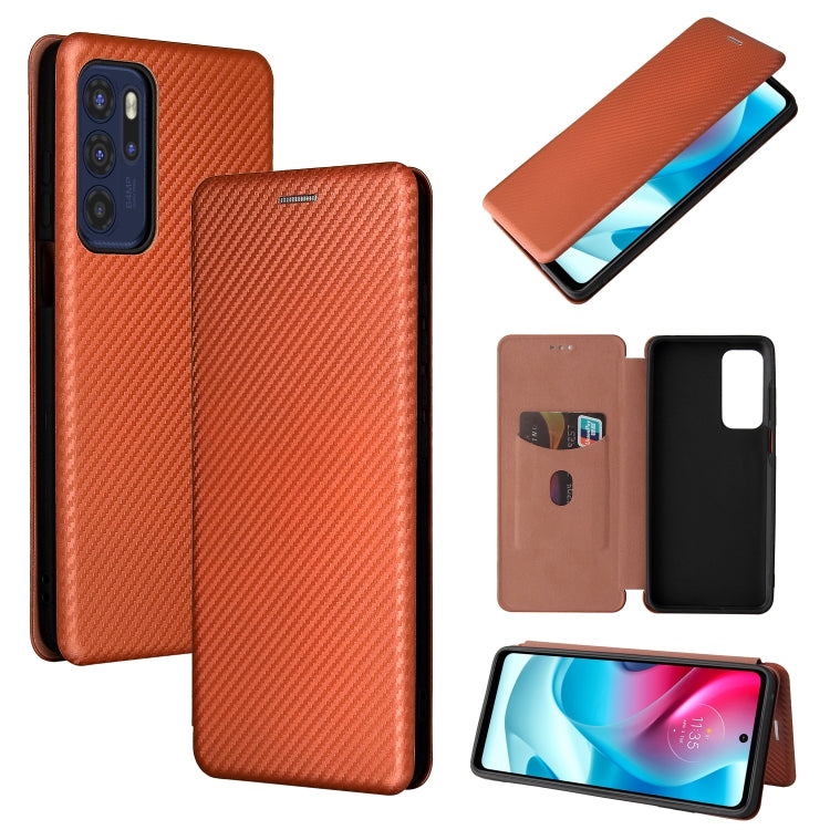 For Motorola Moto G60S Carbon Fiber Texture Horizontal Flip TPU + PC + PU Leather Case with Card Slot