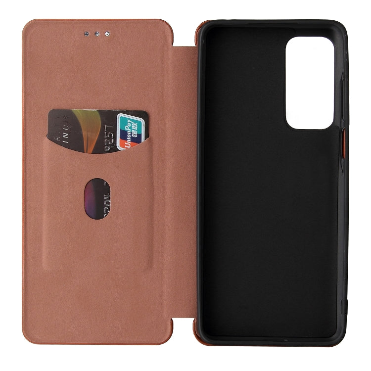 For Motorola Moto G60S Carbon Fiber Texture Horizontal Flip TPU + PC + PU Leather Case with Card Slot