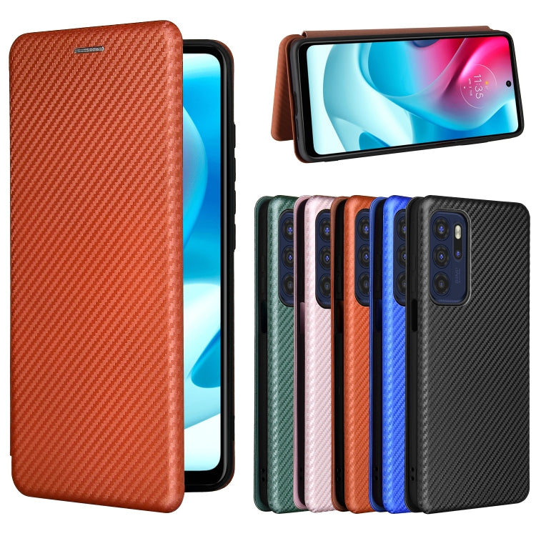For Motorola Moto G60S Carbon Fiber Texture Horizontal Flip TPU + PC + PU Leather Case with Card Slot