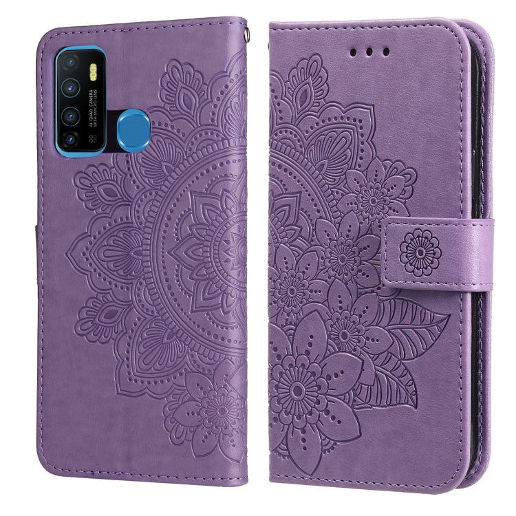 For Infinix Hot 9 / Note 7 Lite 7-petal Flowers Embossing Pattern Horizontal Flip PU Leather Case with Holder & Card Slots & Wallet & Photo Frame