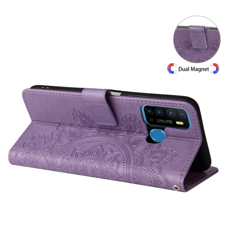 For Infinix Hot 9 / Note 7 Lite 7-petal Flowers Embossing Pattern Horizontal Flip PU Leather Case with Holder & Card Slots & Wallet & Photo Frame