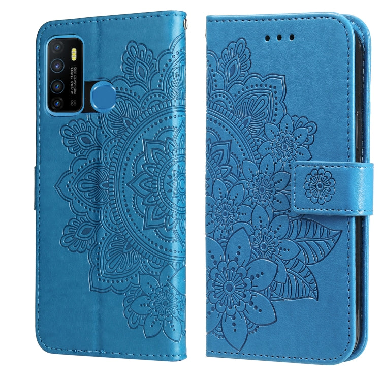 For Infinix Hot 9 / Note 7 Lite 7-petal Flowers Embossing Pattern Horizontal Flip PU Leather Case with Holder & Card Slots & Wallet & Photo Frame