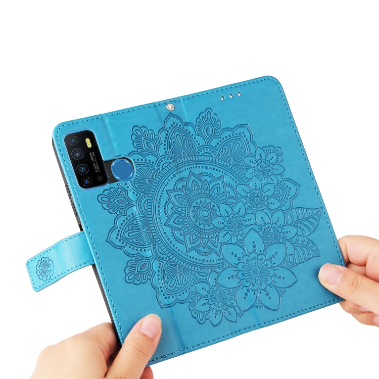 For Infinix Hot 9 / Note 7 Lite 7-petal Flowers Embossing Pattern Horizontal Flip PU Leather Case with Holder & Card Slots & Wallet & Photo Frame