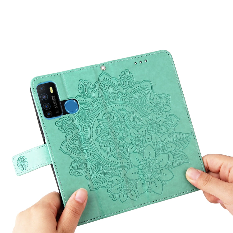For Infinix Hot 9 / Note 7 Lite 7-petal Flowers Embossing Pattern Horizontal Flip PU Leather Case with Holder & Card Slots & Wallet & Photo Frame