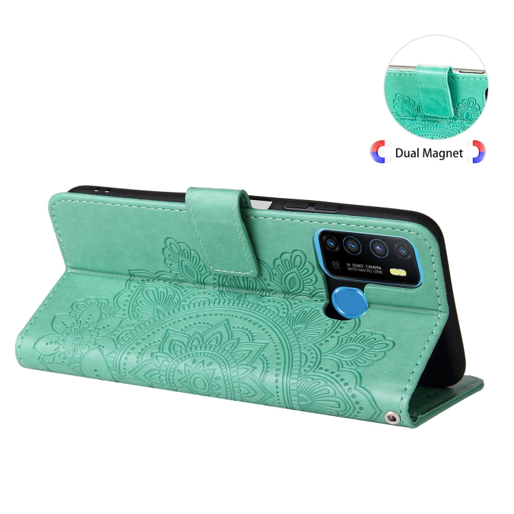 For Infinix Hot 9 / Note 7 Lite 7-petal Flowers Embossing Pattern Horizontal Flip PU Leather Case with Holder & Card Slots & Wallet & Photo Frame