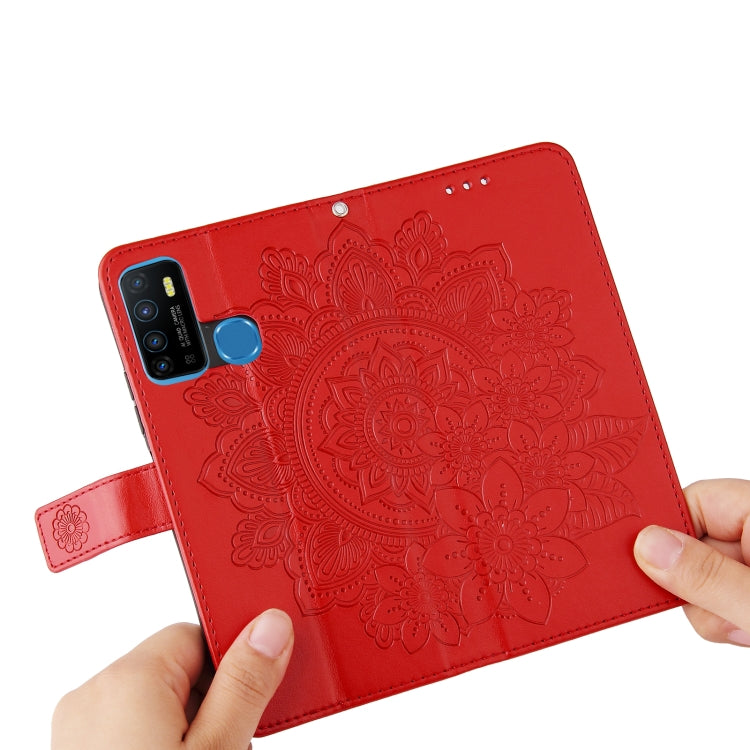 For Infinix Hot 9 / Note 7 Lite 7-petal Flowers Embossing Pattern Horizontal Flip PU Leather Case with Holder & Card Slots & Wallet & Photo Frame