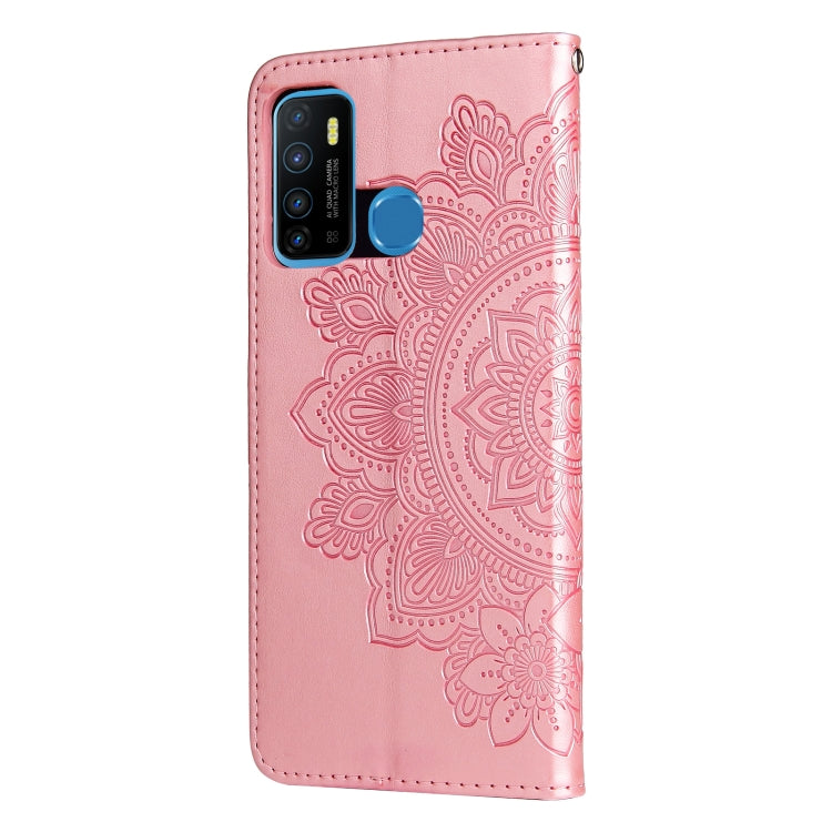 For Infinix Hot 9 / Note 7 Lite 7-petal Flowers Embossing Pattern Horizontal Flip PU Leather Case with Holder & Card Slots & Wallet & Photo Frame