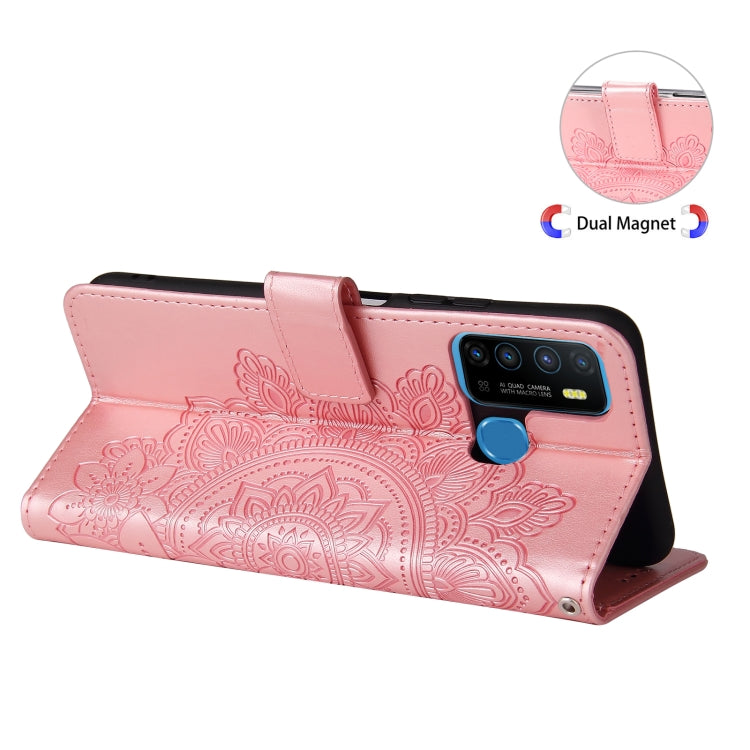 For Infinix Hot 9 / Note 7 Lite 7-petal Flowers Embossing Pattern Horizontal Flip PU Leather Case with Holder & Card Slots & Wallet & Photo Frame
