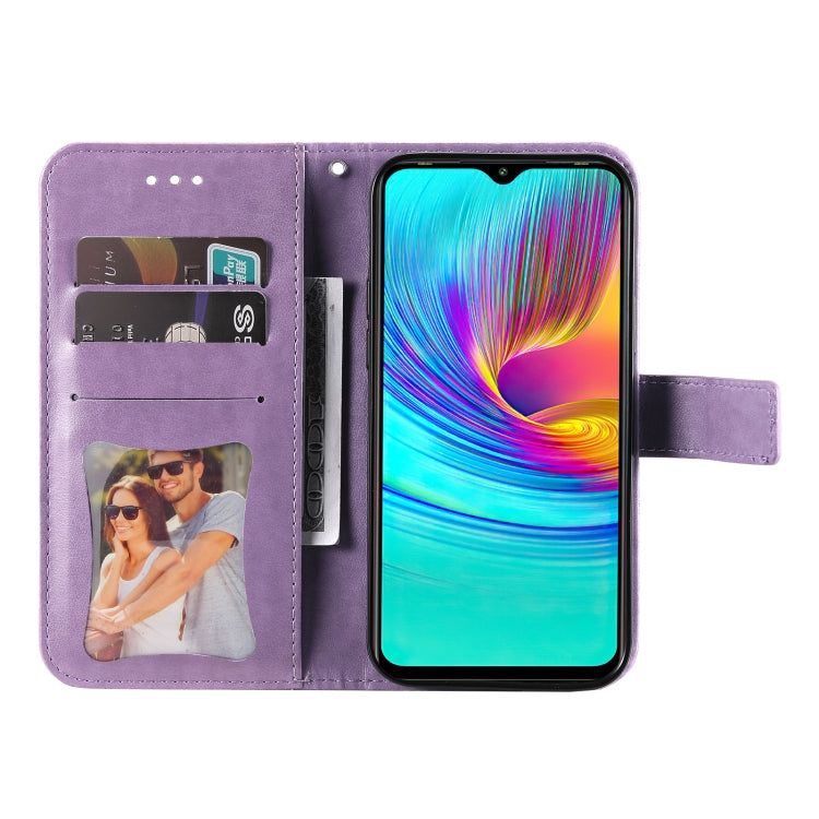 For Infinix Hot 9 Play 7-petal Flowers Embossing Pattern Horizontal Flip PU Leather Case with Holder & Card Slots & Wallet & Photo Frame