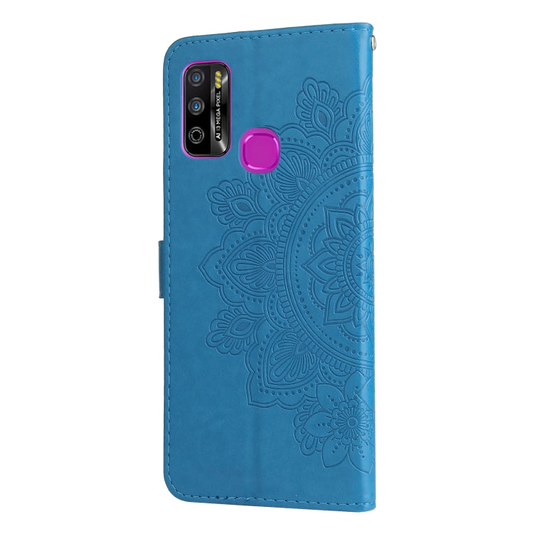 For Infinix Hot 9 Play 7-petal Flowers Embossing Pattern Horizontal Flip PU Leather Case with Holder & Card Slots & Wallet & Photo Frame